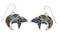 Silver Multicolor Bear Arrow Hook Dangle Earrings VX55934