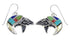 Sterling Silver Multicolor Bear Arrow Hook Dangle Earrings VX55937