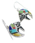 Sterling Silver Multicolor Bear Arrow Hook Dangle Earrings VX55937