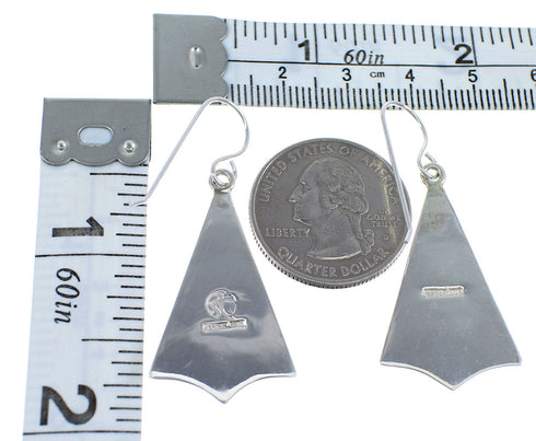 Southwest Genuine Sterling Silver Turquoise And Opal Hook Dangle Earrings VX56165