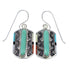 Authentic Sterling Silver And Multicolor Inlay Hook Dangle Earrings VX57339