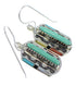 Authentic Sterling Silver And Multicolor Inlay Hook Dangle Earrings VX57339