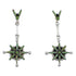 Southwest Silver Turquoise Needlepoint Post Dangle Earrings RX55971