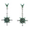 Turquoise Needlepoint And Sterling Silver Southwest Post Dangle Earrings RX55979
