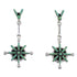 Turquoise Needlepoint And Sterling Silver Southwest Post Dangle Earrings RX55979
