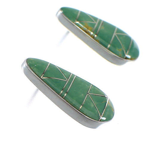 Turquoise And Genuine Sterling Silver Post Earrings VX55945