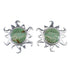 Turquoise And Genuine Sterling Silver Sun Post Earrings VX55955