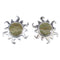 Turquoise Inlay And Sterling Silver Sun Post Earrings VX55961
