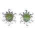 Genuine Sterling Silver And Turquoise Inlay Sun Post Earrings VX55965