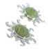 Genuine Sterling Silver And Turquoise Inlay Sun Post Earrings VX55965