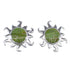 Authentic Sterling Silver And Turquoise Inlay Sun Post Earrings VX55966