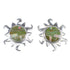 Turquoise And Opal Inlay Sterling Silver Sun Post Earrings VX56029