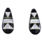 Jet And Mother Of Pearl Authentic Sterling Silver Post Earrings VX56075