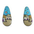Multicolor Sterling Silver Native American Pueblo Design Post Earrings VX56098