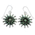 Genuine Sterling Silver Turquoise Needlepoint Hook Dangle Earrings RX56355
