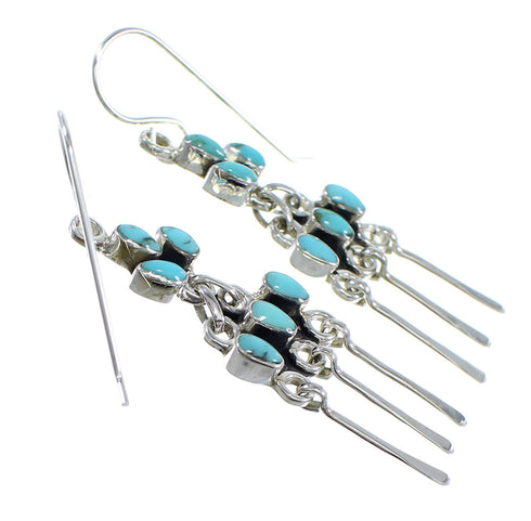 Turquoise Sterling Silver Hook Dangle Earrings Jewelry RX56410
