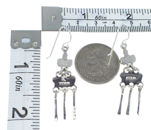 Lapis and Opal Sterling Silver Hook Dangle Earrings Jewelry RX56467