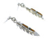 Multicolor Sterling Silver Feather Post Dangle Earrings RX56318