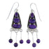 Authentic Sterling Silver Magenta Turquoise Hook Dangle Earrings RX56652