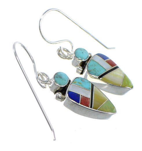 Multicolor Authentic Sterling Silver Hook Dangle Earrings RX56673