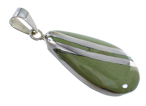 Southwest Turquoise And Genuine Sterling Silver Tear Drop Pendant WX58497