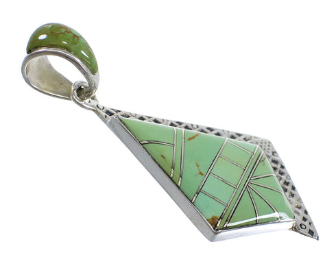 Southwestern Turquoise And Sterling Silver Slide Pendant WX58522