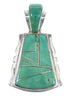 Southwest Turquoise Inlay Silver Slide Pendant WX58660