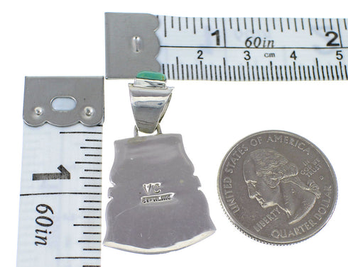 Southwest Turquoise Inlay Silver Slide Pendant WX58660
