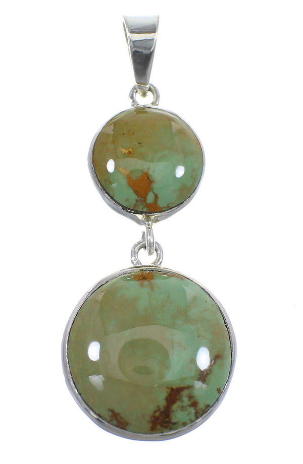 Southwestern Authentic Sterling Silver And Turquoise Slide Pendant WX58687