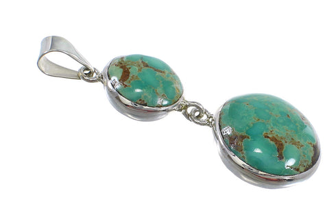 Southwestern Turquoise And Authentic Sterling Silver Slide Pendant WX58690