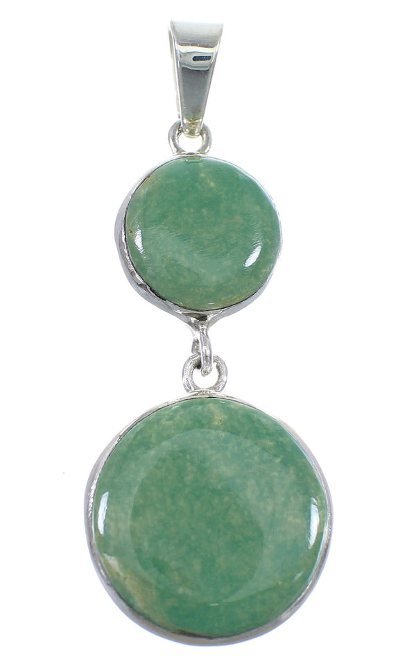 Turquoise Southwestern Authentic Sterling Silver Slide Pendant WX58691