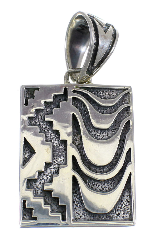 Genuine Sterling Silver And Turquoise Southwest Reversible Pendant WX58700