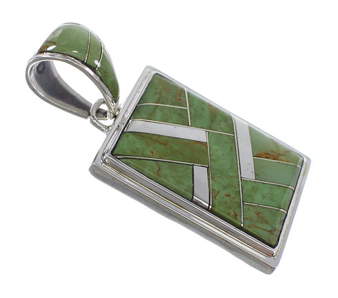 Genuine Sterling Silver And Turquoise Southwest Reversible Pendant WX58700