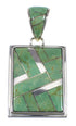 Southwestern Genuine Sterling Silver And Turquoise Reversible Pendant WX58702