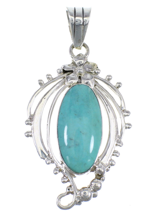 Turquoise Genuine Sterling Silver Slide Pendant EX56449