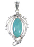 Turquoise Genuine Sterling Silver Slide Pendant EX56449