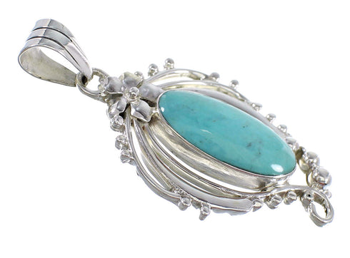 Turquoise Genuine Sterling Silver Slide Pendant EX56449