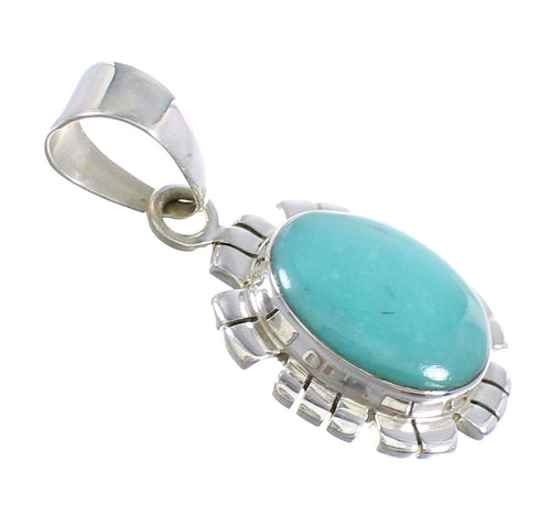 Southwestern Turquoise Sterling Silver Pendant EX56450