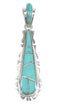 Turquoise Inlay Southwestern Sterling Silver Pendant EX56459