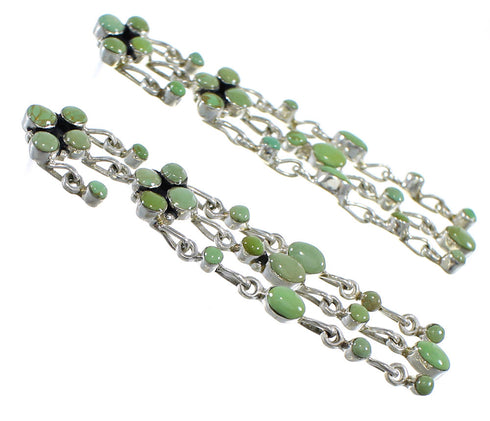Turquoise Southwest Sterling Silver Post Dangle Earrings RX56498