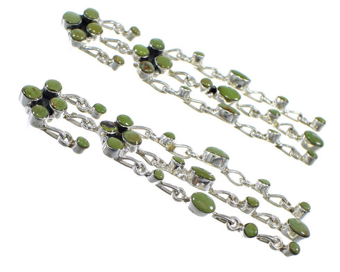 Genuine Sterling Silver Southwestern Turquoise Post Dangle Earrings RX56499