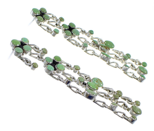 Southwestern Turquoise Sterling Silver Post Dangle Earrings RX56501