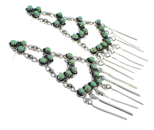 Authentic Sterling Silver And Turquoise Post Dangle Earrings RX56504