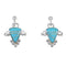Turquoise And Sterling Silver Post Dangle Earrings RX56510