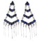 Authentic Sterling Silver And Lapis Post Dangle Earrings RX56517