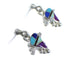 Multicolor Inlay Sterling Silver Post Dangle Earrings RX56556