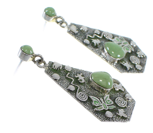 Sterling Silver And Turquoise Butterfly Post Dangle Earrings RX56931