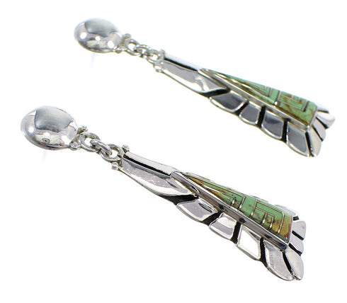Sterling Silver Southwestern Turquoise Inlay Post Dangle Earrings RX57070