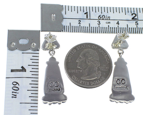 Sterling Silver Southwest Multicolor Post Dangle Earrings RX57123