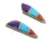 Genuine Sterling Silver And Multicolor Inlay Post Earrings RX57125